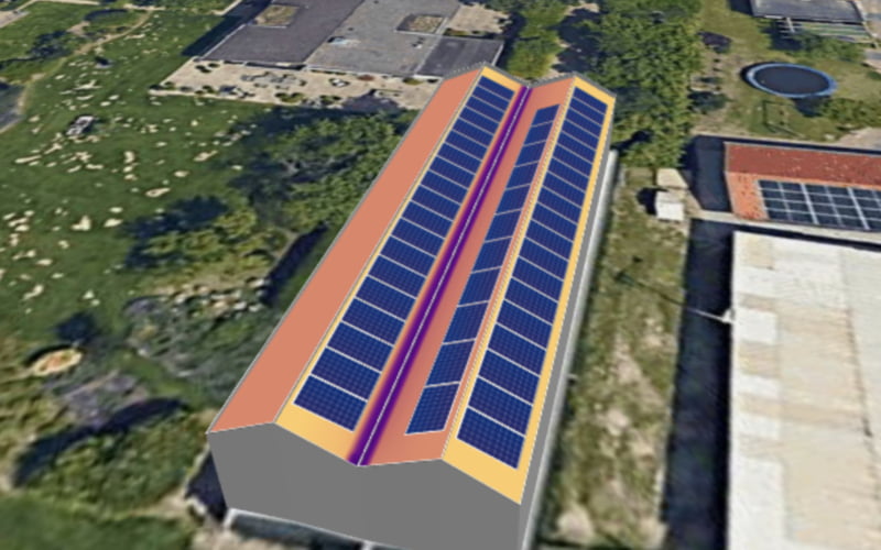 bedrijfspand met sandwichpanelen dak in zwijndrecht